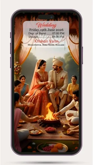 Ai Wedding Invite Video with elegant digital wedding invite design, cinematic AI visuals, luxury floral theme, and modern animated wedding invitation for WhatsApp.