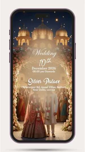 AI Wedding Invitation Video with AI Character Bride and Groom | Digital Wedding Invite Template for WhatsApp – 24 Ai