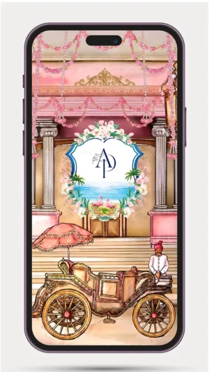 Animated Destination Wedding Invitation Video with luxury digital wedding invite design for destination and Indian weddings featuring elegant animated visuals and personalized wedding details.