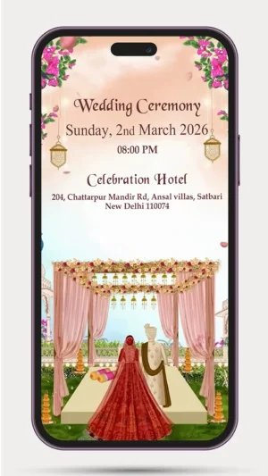 Animated Wedding Invitation Video with Personalized Couple Details – Digital Wedding Invite Template 206 PR