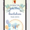 Alt Text: Baby Shower Invitation Video Digital Baby Shower Invite BS 101 with elegant floral theme for WhatsApp invitation.