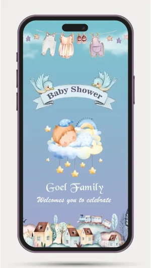 Baby Shower Invite Video with elegant Indian theme digital baby shower invitation for WhatsApp – BS 106