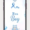 Birth Announcement Invite Video for Baby Boy with cute baby theme and personalized newborn announcement design.