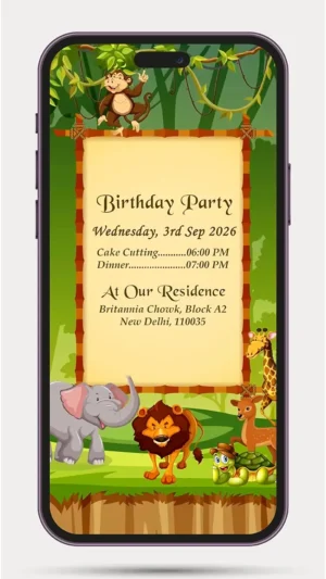 birthday invitation card video for Kids with colorful animated birthday invitation design for WhatsApp – 16 PR