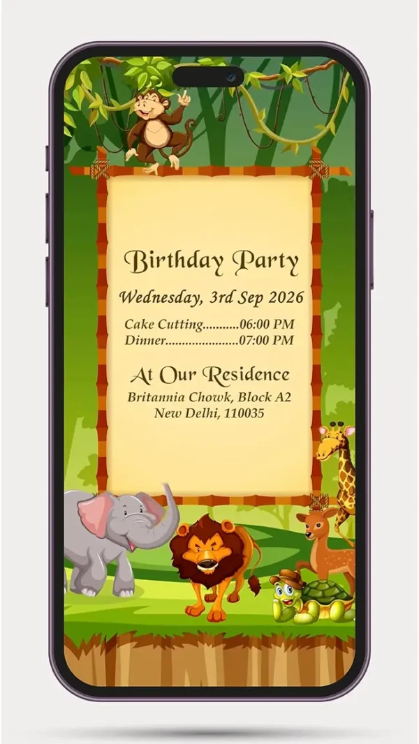 birthday invitation card video for Kids with colorful animated birthday invitation design for WhatsApp – 16 PR