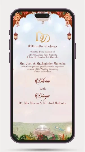 Caricature Wedding Invite with Couple Face | Personalized Animated Wedding Invitation Card | Digital Wedding Invite 230 PR