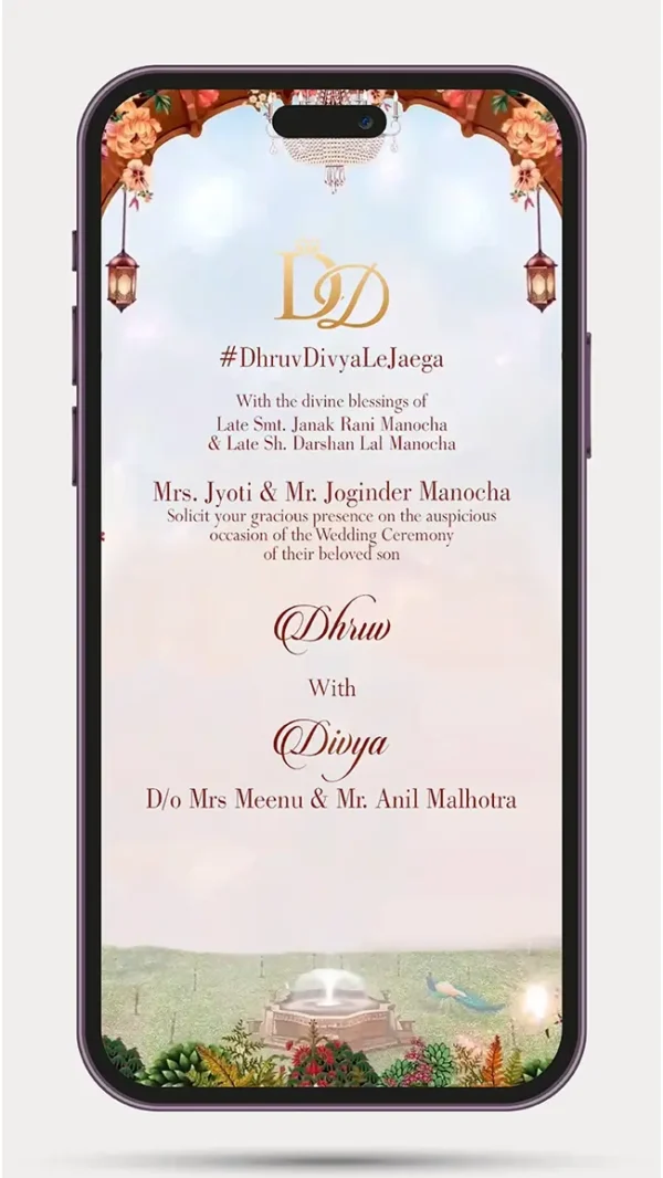Caricature Wedding Invite with Couple Face | Personalized Animated Wedding Invitation Card | Digital Wedding Invite 230 PR