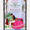 Premium wedding invitation card video featuring a luxury Digital Lagan Invitation design for Indian weddings, personalized with couple names, wedding details, venue, and celebration schedule.