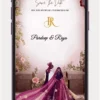 save the date indian wedding invitation with luxurious floral design and customizable couple details.