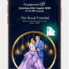 Elegant Engagement Invitation Video for Ring Ceremony with floral design, couple details, event information, and premium digital invite template.