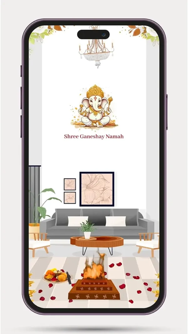 Modern House warming Invitation Video for Griha Pravesh ceremony with elegant traditional design
