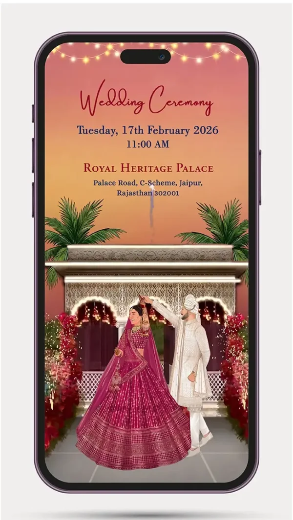 Elegant Indian wedding Invitation Video with personalized wedding invitation design featuring a luxury digital wedding card for WhatsApp and social media sharing. SEO Keywords