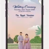 Luxury Caricature Wedding Invite Video with Personalized Couple Face Illustration | Digital Wedding Invite – 225 PR