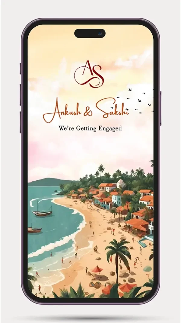 Free Save The Date invite for WhatsApp featuring an elegant digital wedding announcement with premium floral design, romantic animations, and customizable couple details.