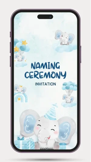 Naming Ceremony Invitation Video with adorable cradle ceremony theme for baby naming celebration