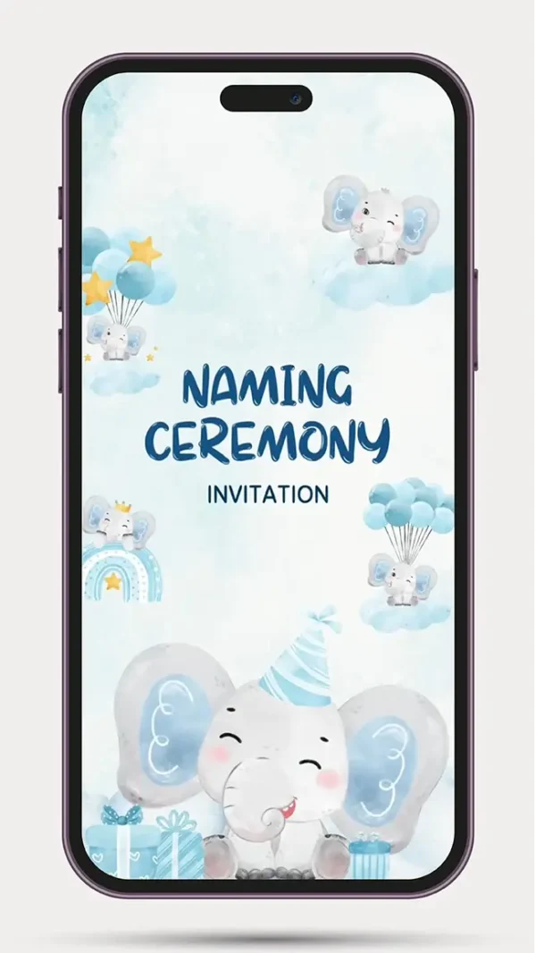 Naming Ceremony Invitation Video with adorable cradle ceremony theme for baby naming celebration