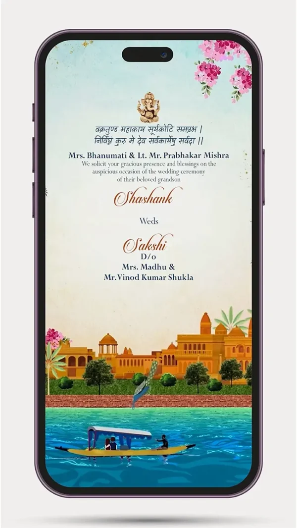Premium Wedding Invitation Video Template for WhatsApp – Elegant Digital Wedding Invite Design 111 PR