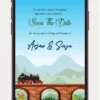 Free Wedding Save the Date Invite Video featuring a romantic digital wedding announcement with customizable names, wedding date, premium animation, and WhatsApp-friendly design.