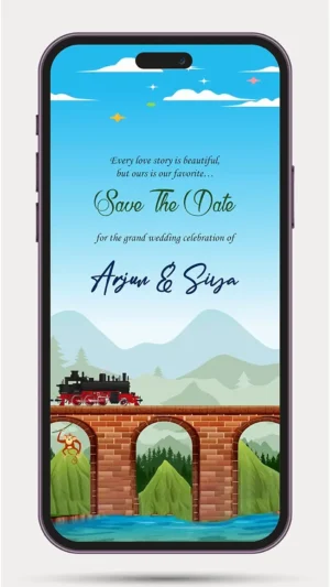 Free Wedding Save the Date Invite Video featuring a romantic digital wedding announcement with customizable names, wedding date, premium animation, and WhatsApp-friendly design.