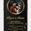 25th Anniversary Invitation Video | Elegant Silver Jubilee Online Wedding Anniversary Invitation Video with Golden Floral Design for WhatsApp & Digital Sharing