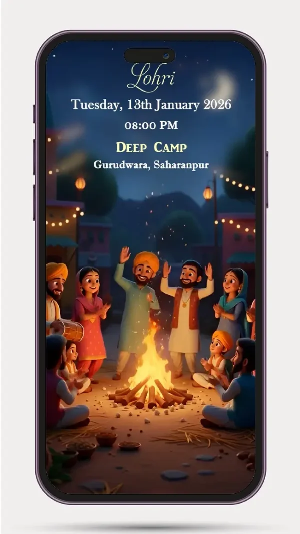 Baby First Lohri Invitation Video for WhatsApp | 1st Lohri Invite Video