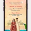 Caricature wedding invitation card invite video featuring a personalized wedding design