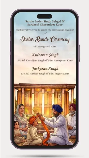 Dastar Bandi Invitation | Dastar Bandi Invite Video -01