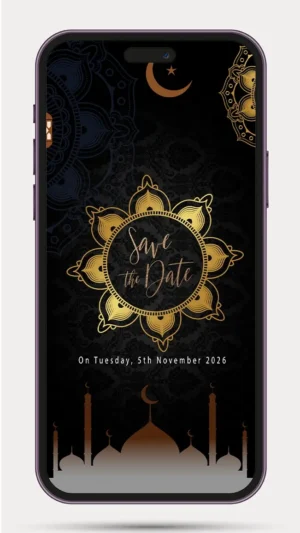 Muslim wedding invite video digital invitation with elegant Islamic wedding design - 09 JEM