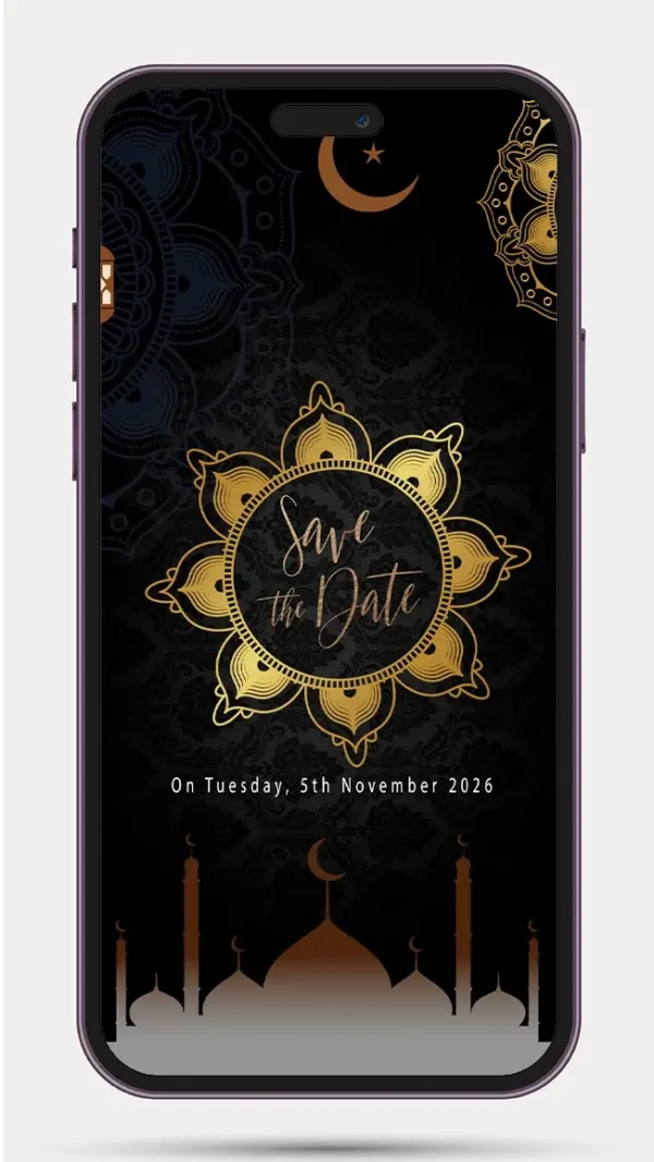 Muslim wedding invite video digital invitation with elegant Islamic wedding design - 09 JEM